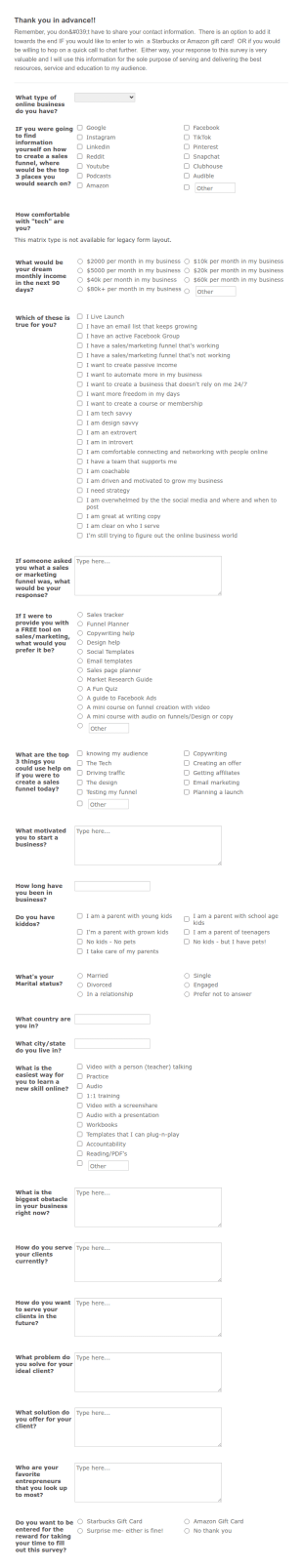 Market Research Template Funnel Brew School
