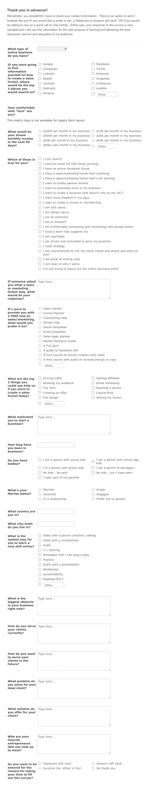 Market Research Template Funnel Brew School