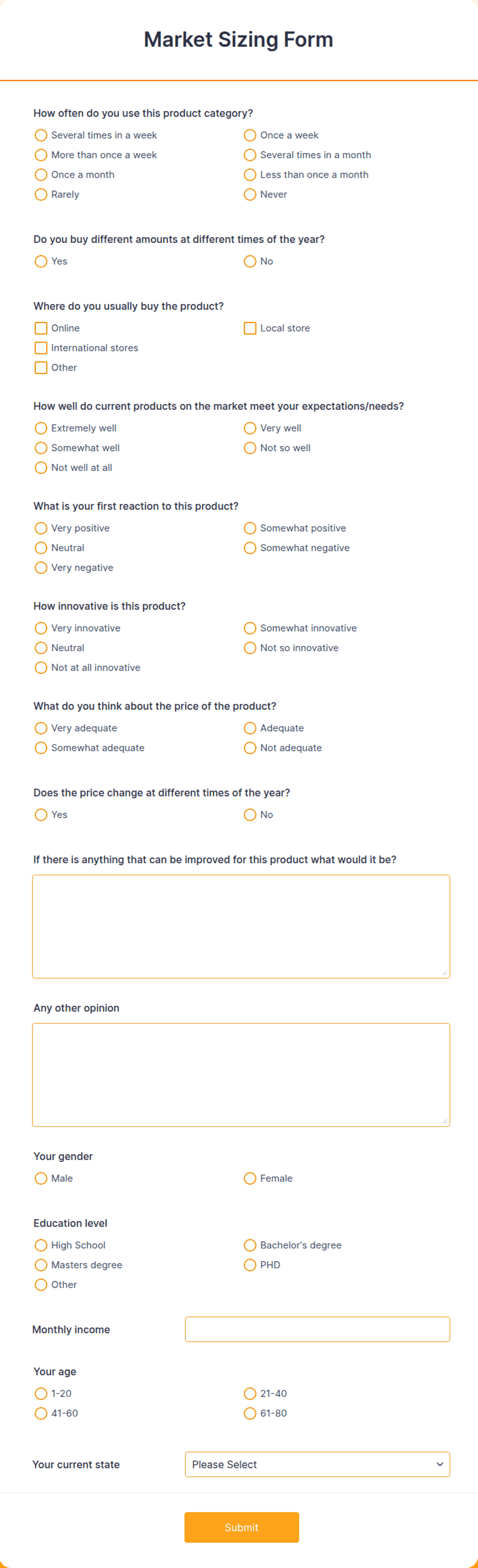 Market Sizing Template Form Template Jotform