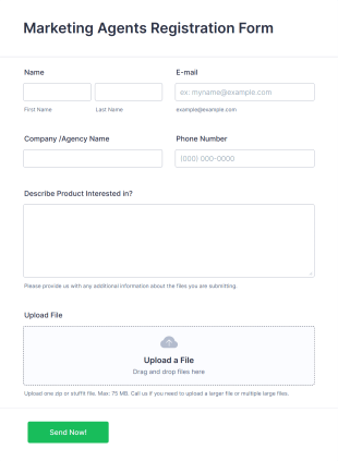 Marketing Agents Registration Form Template | Jotform
