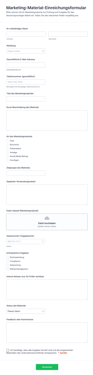 Marketing Asset Einreichungsformular