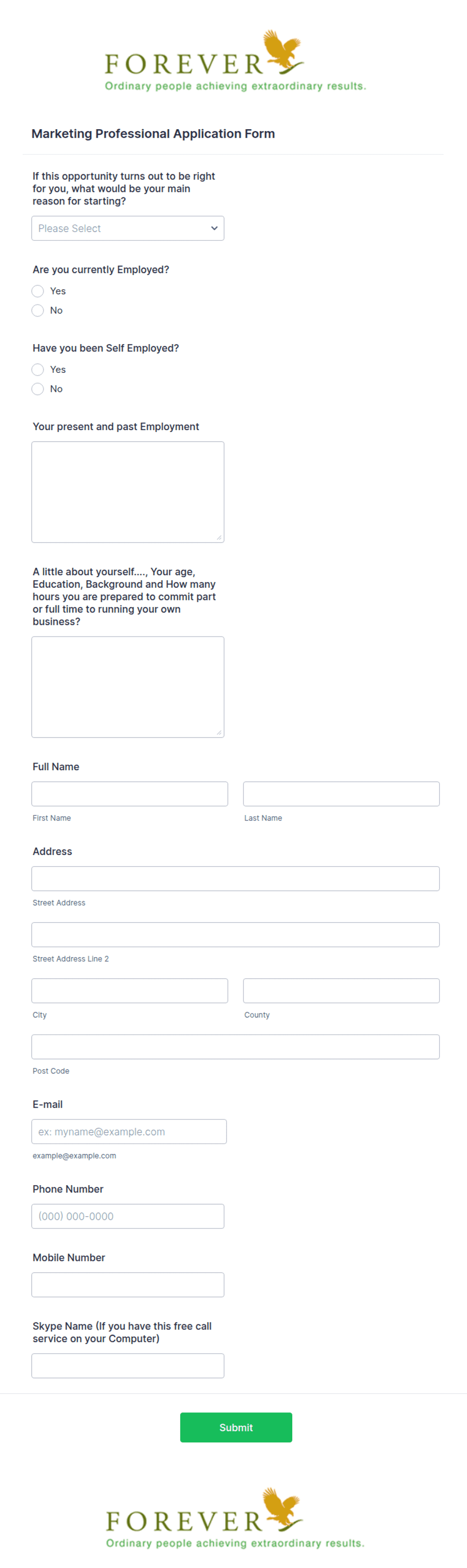Pro Application Form Marketing Professional Application Form Template | Jotform