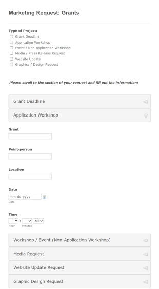 Marketing Quest Form Template