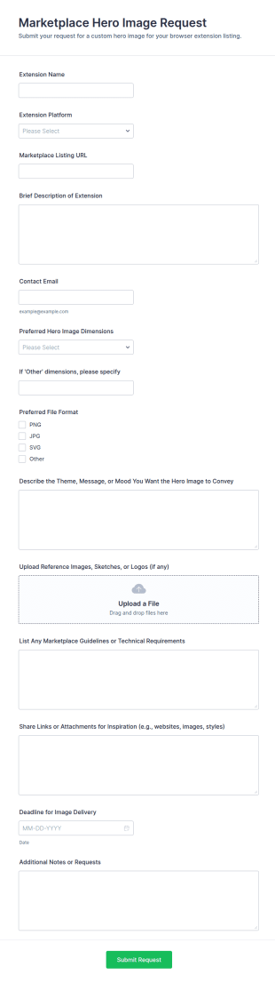 Marketplace Hero Image Request Form Template