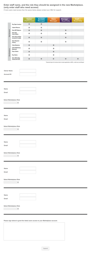 Marketplace Member Signup Form Template