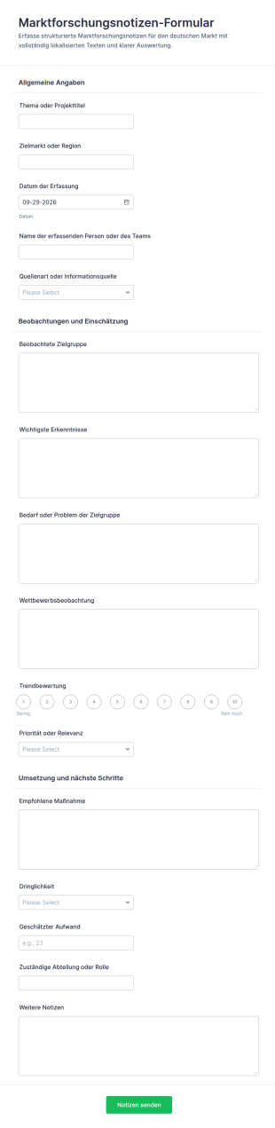 Marktforschungsnotizen Survey