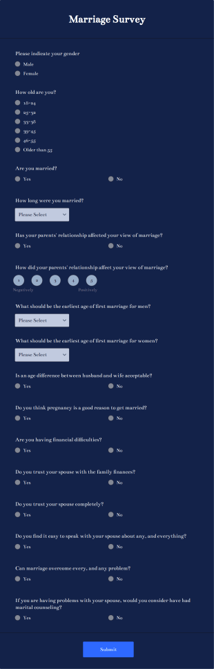 Marriage Survey Form Template