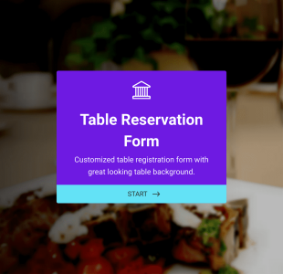Masa Rezervasyon Form Template