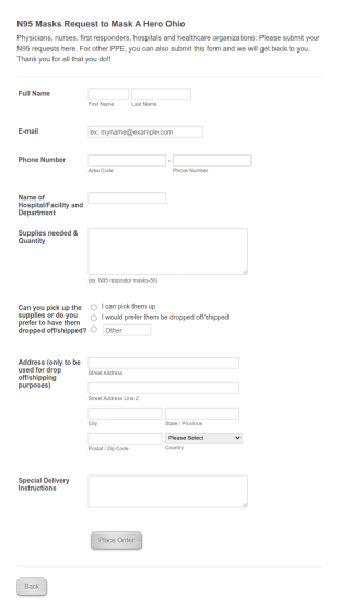 Mask Request Form Template