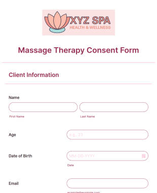 Massage Therapy Consent Form Template
