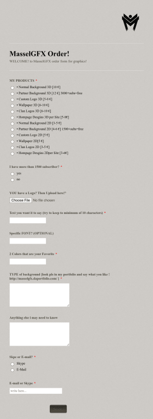 Masselgfx Order Form Template