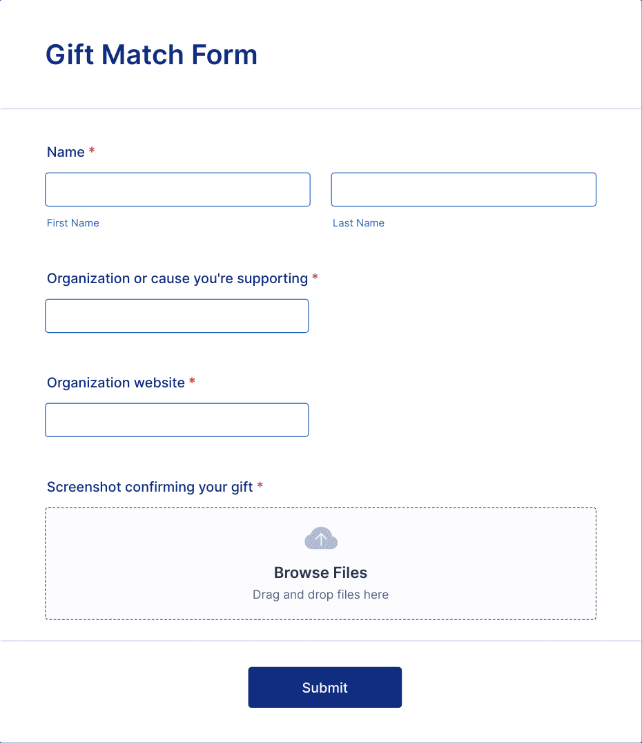 Matching Gift Form Template | Jotform