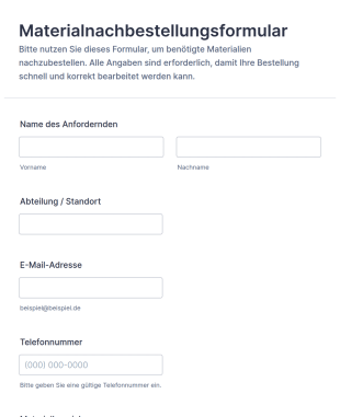 Materialnachbestellungsformular