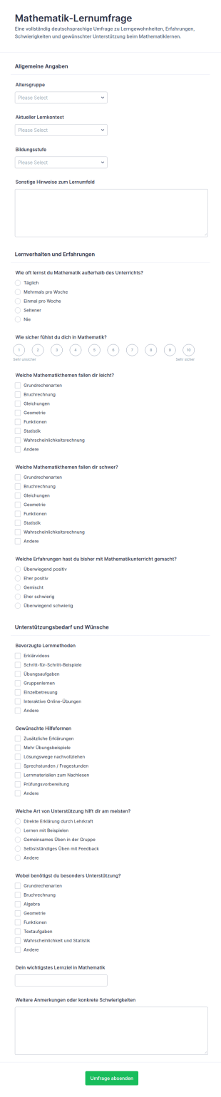 Mathe Lernumfrage
