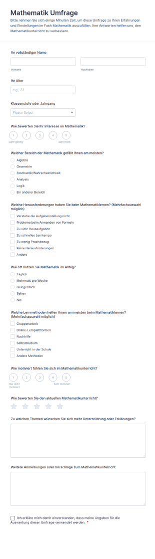 Mathematik Umfrage