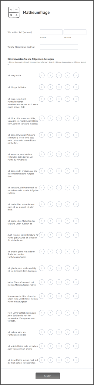 Matheumfrage Form Template