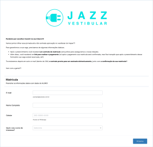 Matrícula Turma 2021.2 JAZZ VESTIBULAR