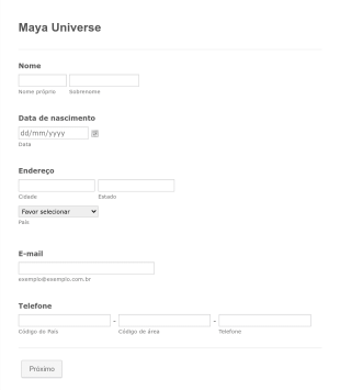 Maya Universe Form Template