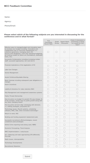 MCC Feedback Committee Form Template
