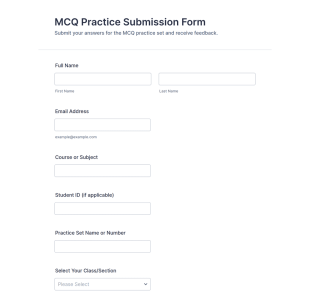 MCQ Practice Submission Form Template