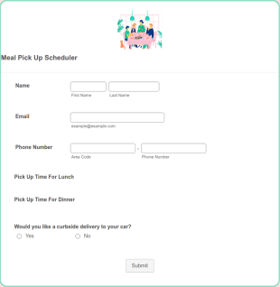 Meal Pick Up Scheduler Form Template