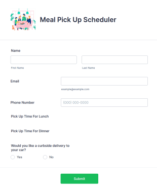 Meal Pick Up Scheduler Form Template