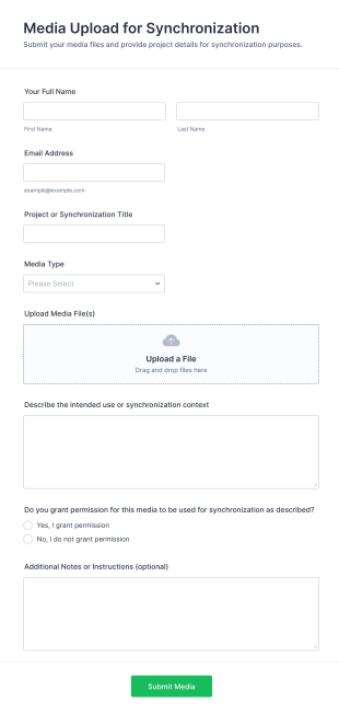 Media Upload For Synchronization Form Template