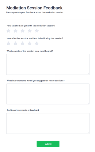 Mediation Session Feedback Form Template