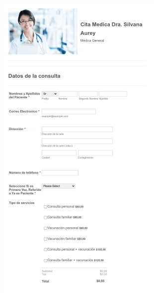 Medical Appointment Form In Spanish Form Template