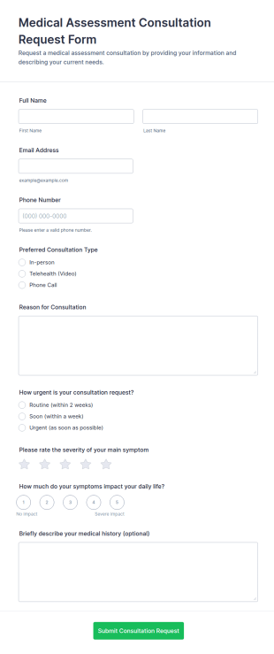 Medical Assessment Consultation Request Form Template