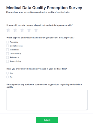 Medical Data Quality Perception Survey Form Template