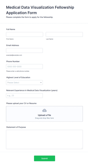 Medical Data Visualization Fellowship Application Form Template