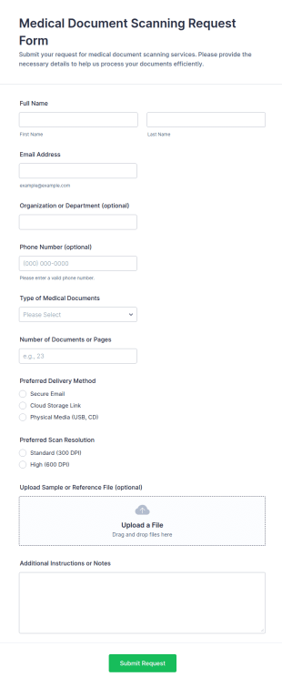 Medical Document Scanning Request Form Template