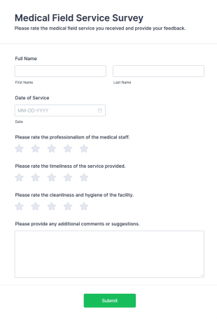 Medical Field Service Survey Form Template