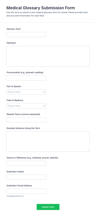 Medical Glossary Submission Form Template