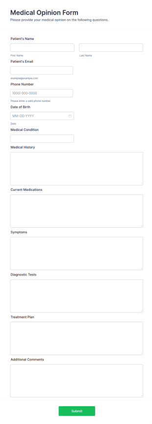 Medical Opinion Form Template