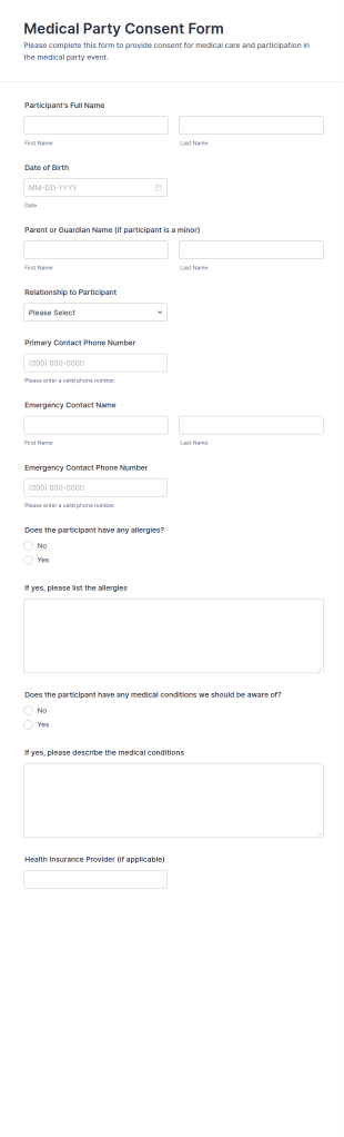 Medical Party Consent Form Template
