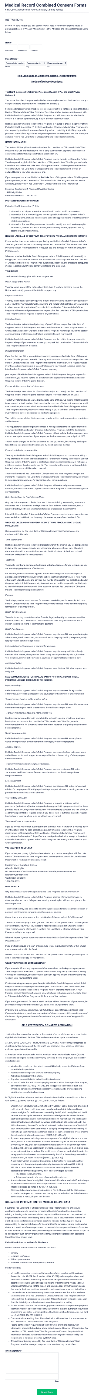 Medical Record And Consent Form Template