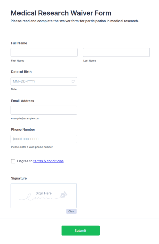 Medical Research Waiver Form Template