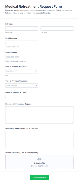 Medical Retreatment Request Form Template