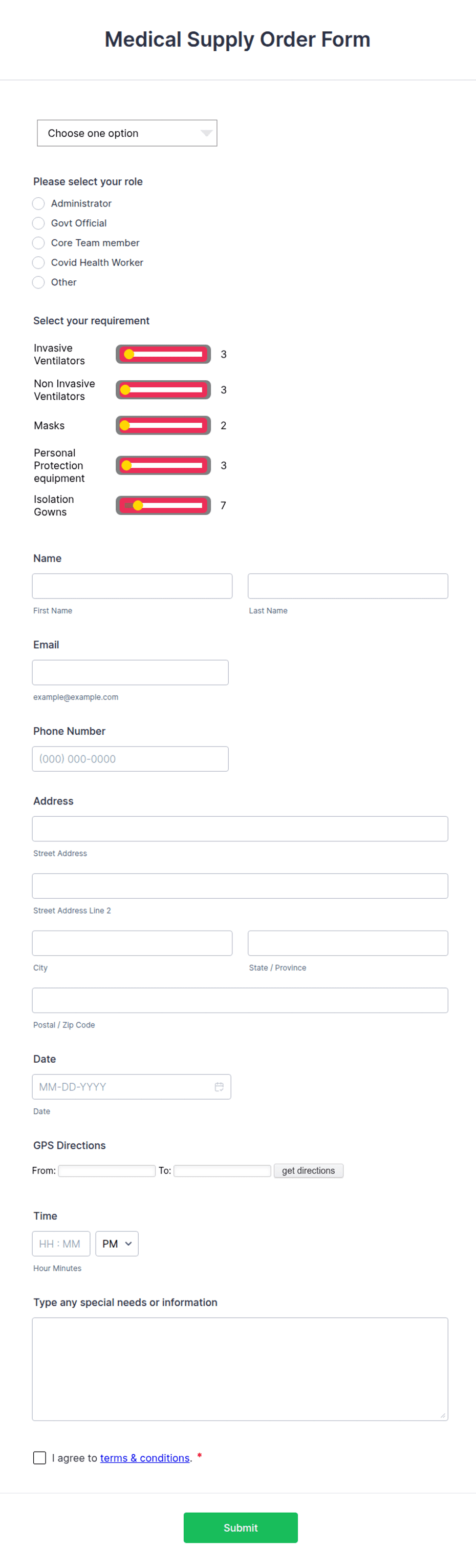 Curoscript Order Form Medical Supply Order Form Template | Jotform