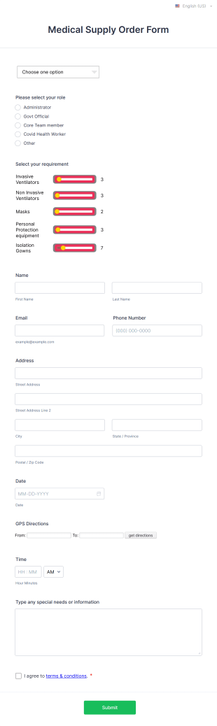 Medical Supply Order Form Template