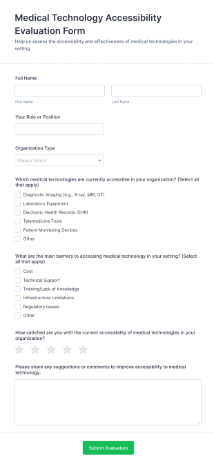 Medical Technology Accessibility Evaluation Form Template