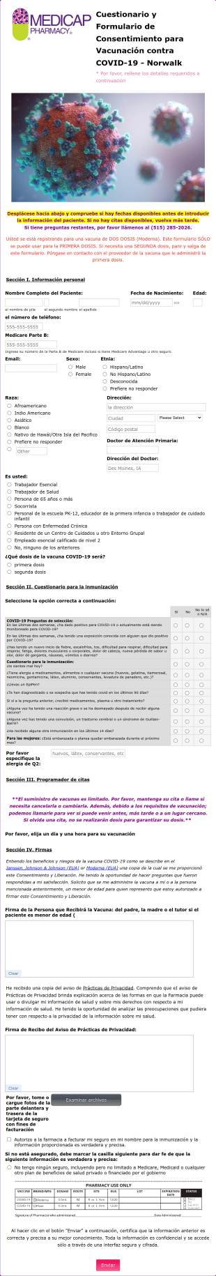 Medicap Spanish Covid Consent Form Template