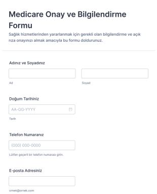 Medicare Onay Ve Bilgilendirme Form Şablonu