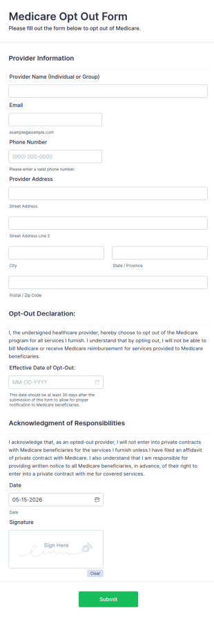 Medicare Opt Out Form Template