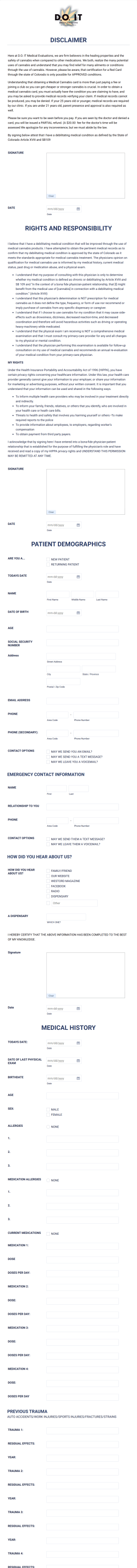 Medication Consent Form Template