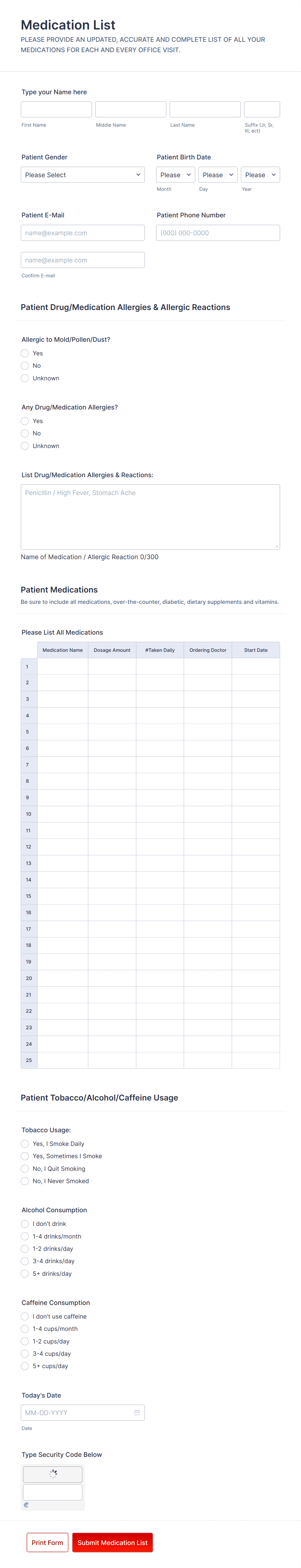 Medication List Form Template | Jotform medication-list-form-template-jotform