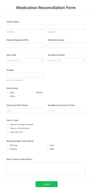 Medication Reconciliation Form Template