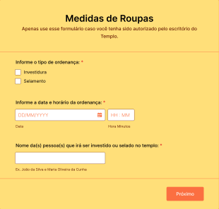 Medidas De Roupas Form Template